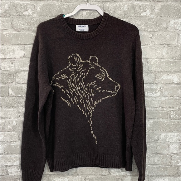 Old Navy Men's Brown Bear So-Soft Crew-Neck Sweater - Picture 1 of 7